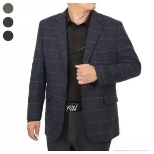 남자 간절기 국내제작 체크 울 콤비자켓 DA-L-CO-Q001-네이비