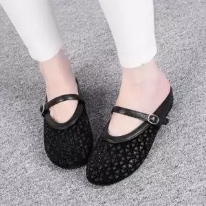 |CCS7EEA|여성 여름 글리터 메쉬 스트랩 뮬 슈즈