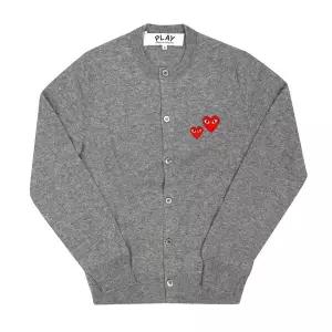[꼼데가르송] 남녀공용 플레이 더블 하트 와펜 가디건(AX N071 051 1)