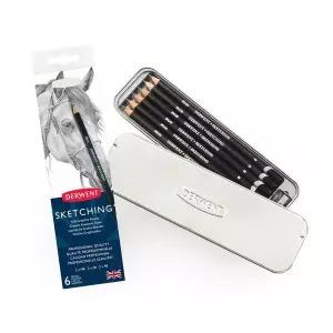 더웬트 JD14BR93 스케칭연필 6개입 틴케이스 미술연필