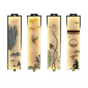 동양화 앤틱 무드등 등 그림액자형 산수화 침실 일본 벽조명 벽화 고풍 빈티지