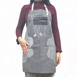 ( )식당 타올 부착 조끼 면 앞치마 허리끈 스트라이프 방수 조리 주방 h형