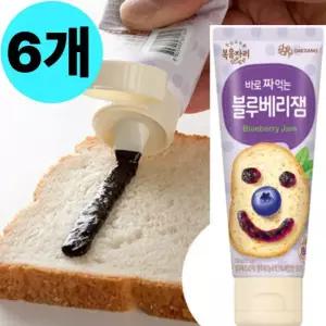 복음자리 바로 짜먹는 블루베리잼 튜브 100g 6개 캠핑