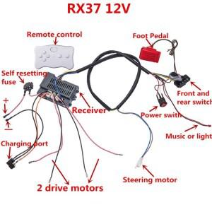 2026 풀세트 RX74 24V RX37 12V 아동용 전동차 DIY 액세서리 와이어 수신기 리모컨 장난감 듀얼 드라이브