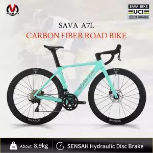 SAVA A7L 저가형 탄소 섬유 도로 자전거(SENSAH 7120 키트 포함) 24단 경량 8.9kg 자전거 경주용