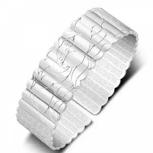 ( )부처님 각인 실버 불경 팔찌 정통 불교 S999 연꽃 은도금