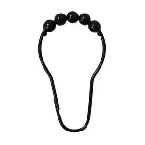 ( )레일연결 철제링 무타공 커튼 고리 블랙