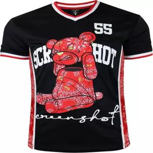 스크린샷 남성 힙합 프리미엄 어반 스트리트웨어 패션 저지 상의 - 뉴욕 스타일 농구 스포츠 팀 컬러 메시