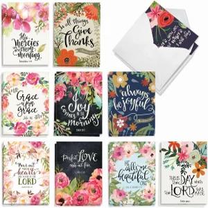 최고의 카드 회사 - 올 케이스 노트 20장(4 x 5.12인치) 빈 박스 세트(10개 디자인 각 2개 디자인) 축복