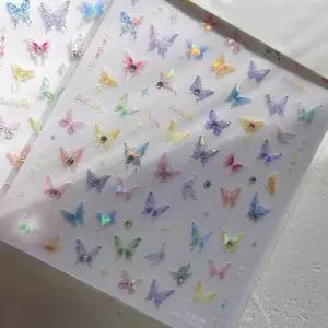 [비케이엠_62]네일아트 은은한 홀로그램 나비 엠보 스티커
