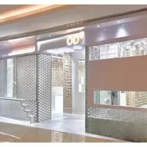 아크릴 유리블럭 연출 파티션 곡선 디자인 포스터 칸막이