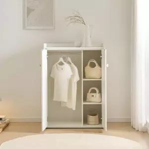 아기방 문있는 3단선반 낮은 옷걸이 옷장 깔끔한 베이직 키즈방 교실