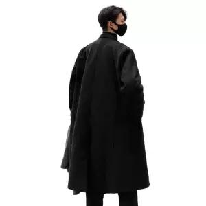 남자롱코트 코트 브레이커 칼라 금속 윈드 남성 모직 버클 가을 정장 겨울 장식