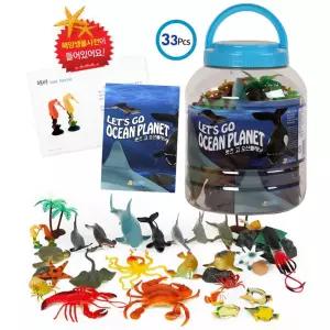 유아 상어 고래 미니 바다 물고기 33종 세트 장난감 초등학교 피규어 키즈 인형