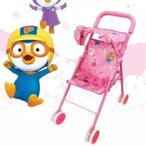 유아 뽀로로 접이식 핑크 인형 유모차 여아 장난감 키즈 아동완구 캐리어 어린이