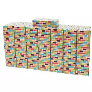 유아 사각 종이 벽돌 블록 쌓기 중형 컬러 장난감 아기블럭 유치원교구 아이 완구