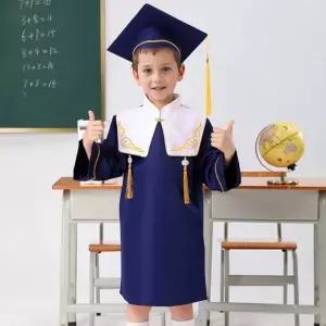 남녀공용 골드라인 졸업가운 학사복 세트