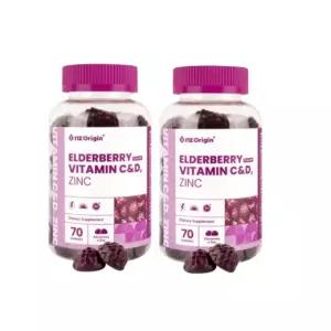 엔젯오리진 엘더베리맛 비타민CD 아연 구미 젤리 맛있는 온가족 청소년 종합 멀티 영양제 70구미 2통