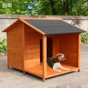 야외 대형견 시골 진돗개 전원주택 원목 하우스