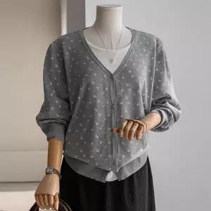 (안나앤플러스) 데이지 레이어드 린넨 니트[니트EFN88] 빅사이즈