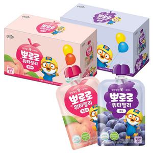 팔도 뽀로로 워터젤리 포도맛 복숭아맛 120ml x 10개