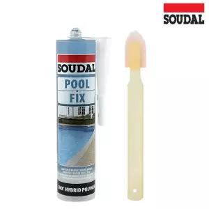 수달 픽스올 실리콘 Pool Fix 수영장 수조 크랙보수 타일접착 냄새없는 강력접착실리콘 투명+헤라 세트