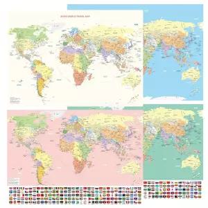 에이든 세계지도 포스터 단품 -세계전도 월드맵 어린이 지구본 세계지도인테리어