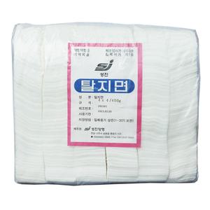 성진 탈지면 4x4cm 450g 1봉 대용량 각솜 곽솜 절단솜 소독 화장솜 구급용품 구급함 네일샵 미용실 사각