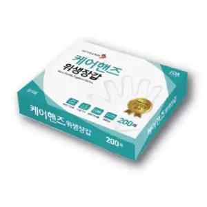 케어핸즈 폴리글러브 위생장갑 200매x10팩 (식품 및 위생용)