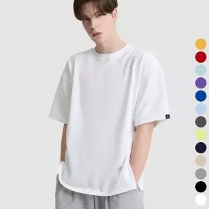 포인트 라벨/반팔티/무지/오버핏/박스티/면티/남자/옷/커플