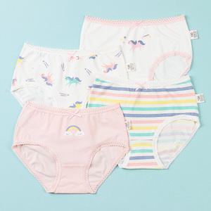 스콕스 레인보우 주니어 여아 아동 유아 초등 삼각 팬티 4매 세트 WPS-803