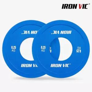 아이언빅 저중량 경량원판 고무 우레탄 중량 바벨원판 주물 세트 0.25kg