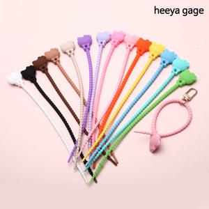 [히야가게]실리콘 키링 타이 열쇠고리 가방고리 키홀더 케이블 비즈 부자재