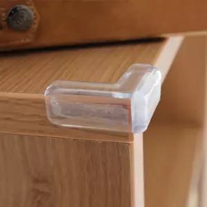투명 PVC 모서리 보호대 가드 아기 안전 쿠션 기억자 4P 머리 부딪힘방지 책장 보호 책상 테두리 가구 코너
