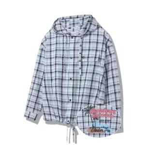 [지프]JP2SHF101 여성전용 후드 디테일 체크 2024년 민트 셔츠_SC