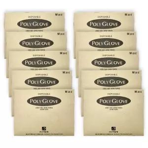 고려양행 비멸균 폴리글러브 (200매*10팩) 일회용 비닐장갑 위생장갑