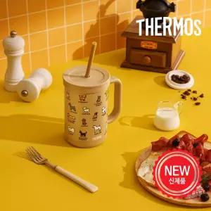써모스X제로퍼제로 더 콤팩트 스트로 컵앤텀블러 TKHA-600KC / 빨대 뚜껑 실리콘
