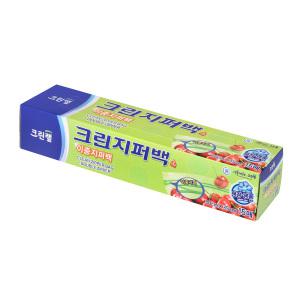 크린랩 크린지퍼백 특대 이중지퍼 30*35mm 15매 투명 비닐 소분팩 음식물 주방 용품 포장 보관 봉투