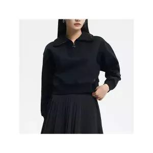 [하프클럽/뉴발란스]뉴발란스 여성 시그니처 세미크롭 반집업 맨투맨 NBNCD3W