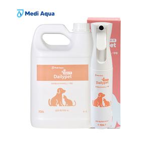 메디아쿠아 데일리펫 300ml 본품+ 4L리필 반려동물 용품 강아지 고양이 뿌리는 살균 탈취제
