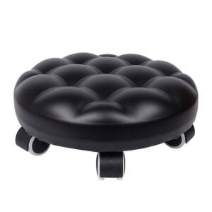 이동형 낮은의자 엠보형 블랙  바퀴달린 작업의자 바퀴5개 회전이동형의자 스툴 바닥청소의자