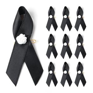 추모 근조리본 10개입 / 참사 애도 검정