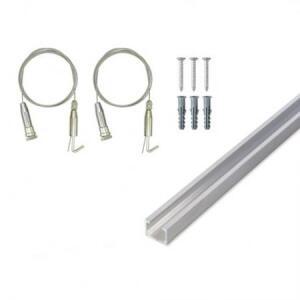 코텍 천장레일용 액자 와이어 걸이2p + 액자레일 90cm 세트 실버 × 1세트