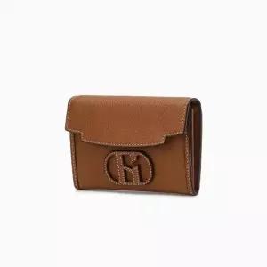 [헤지스][H20] 브라운 H패치 소가죽 플랩 카드지갑 [HIHO5E540W2]_s