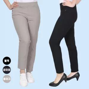 국산 여성 냉감 여름바지 쿨링 얇은 아이스 일자 밴딩 스판팬츠 시원한 작업복 하의 중년 엄마 등산복