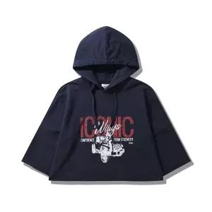 [지프]JQ2THF033 네이비 여성전용 빈티지 7부 후드티셔츠_SC