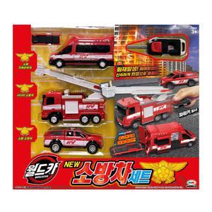 월드카 뉴소방차 세트 파워키 사다리차 지휘본부차 순찰차 미니카 자동차 작동완구 선물