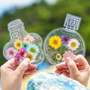 플라워 책갈피 만들기 20개 세트 압화 필름 교구 DIY 장식 도서관 소품 만들기