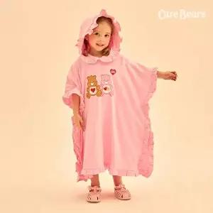 [보리보리/케어베어]러블리케어베어즈 프릴후드비치타월