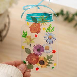 OHP 책갈피 만들기 키트 꽃 낙엽 압화 스티커 유아 어린이 꽃갈피 DIY 놀이 단체 미술 수업 초등 학습 봄 가을 축제 행사 이벤트 프로그램 팝업 스토어 소품 재료